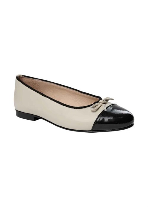 Stine Ballerina Cream/Black Shoe Biz 