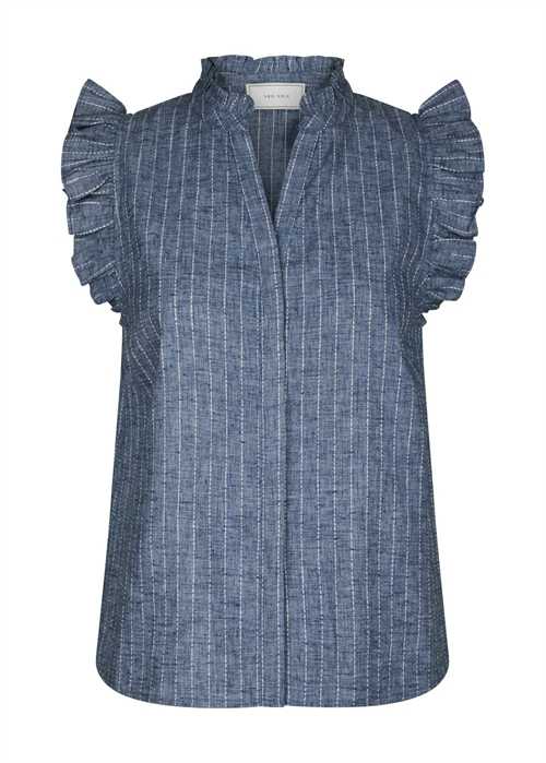 Siona Emb stripe top Blue Neo Noir 