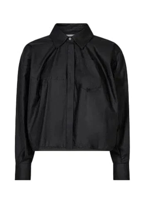 Sophia Din coated skjorte Sort HAUTE L\'AMITIÈ