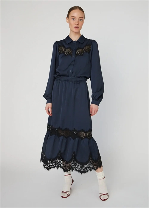 Delicate lace skjorte Ultra Navy Stella Nova 