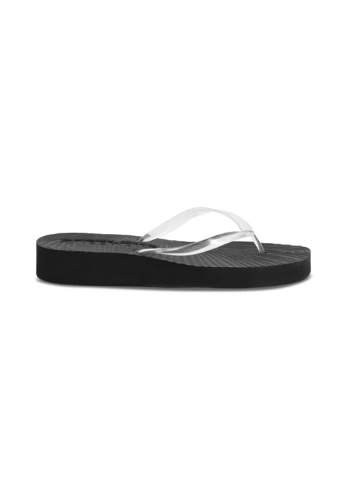 Tapered Platform sandal Black Clear Transparent Sleepers 
