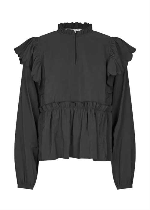 Terra frill bluse Sort Second Female 