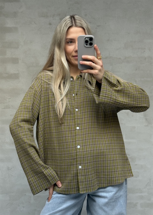 Tinsi check skjorte Gartner Green/Beige Boii Studios 