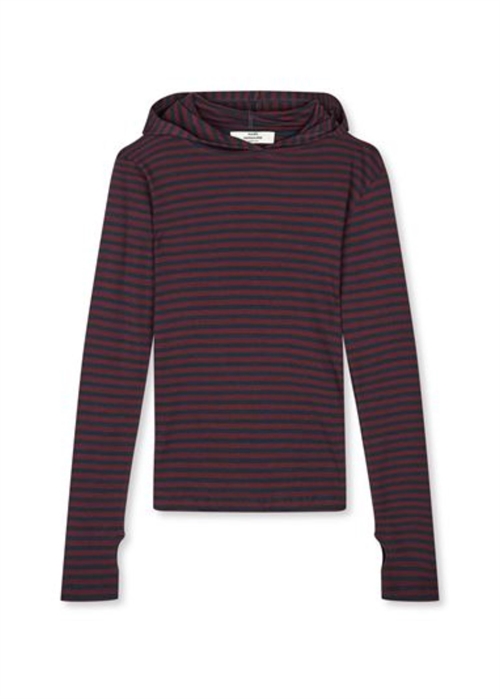Tutti stripe hood bluse Sky Captain/Winetasting Mads Nørgaard 