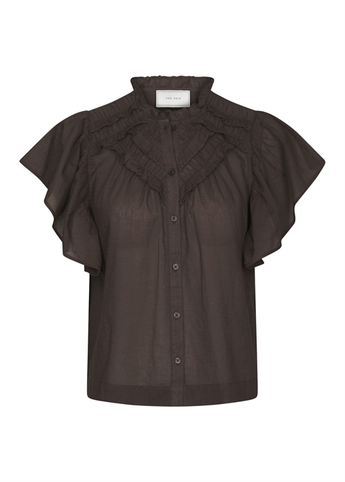 Vinsa s voile top Dark Brown Neo Noir 