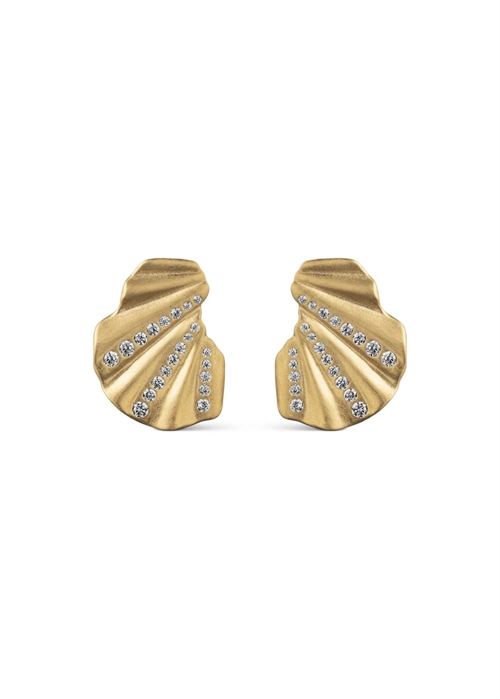 Wave CZ earring Forgyldt Enamel 
