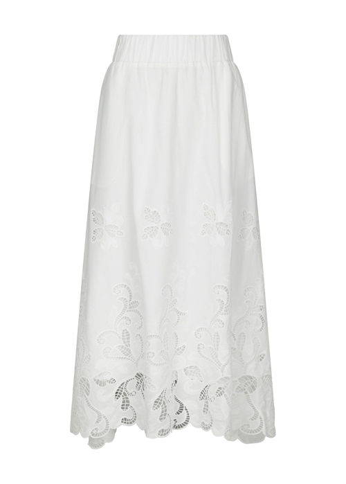 Yara long Emb skirt White Neo Noir 