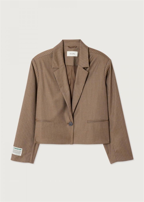 Yroway blazer Heathered Ash Brown Stripes American Vintage 