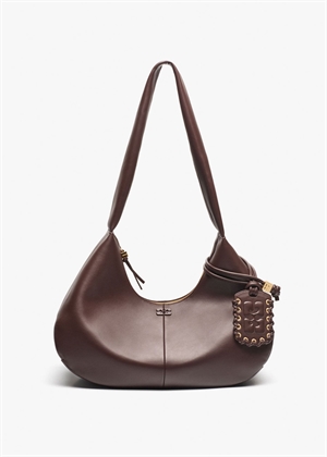 Hobo medium taske Seal Brown A6840 Ganni 