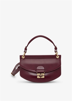 Apo-G mini top handle box bag Tawny Port Remlængde A6908 Ganni 