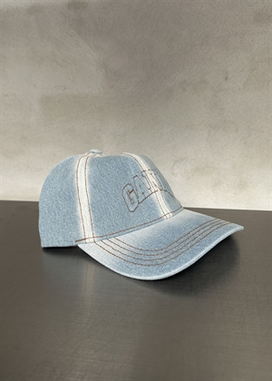 Washed denim cap Light Denim A6919 Ganni 