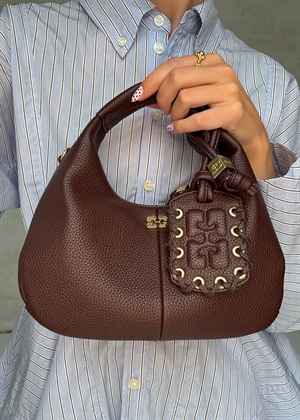 Hobo Mini Grained bag Chicory Coffee A7102 Ganni 