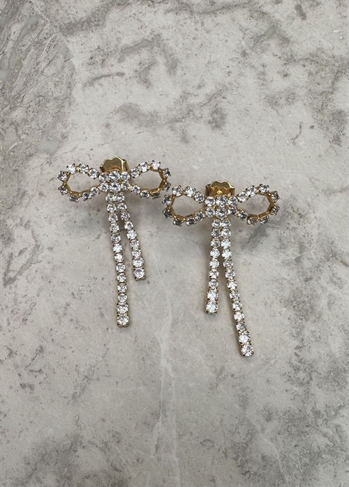 Arco large crystal studs Clear/Forgyldt Pico