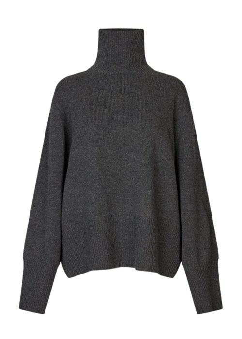 Alpha knit t-neck Charcoal Gray Second Female