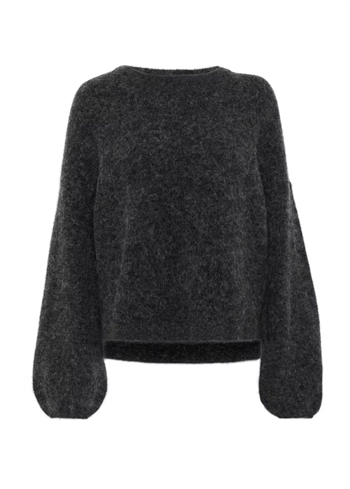 Alpha slit pullover Charcoal Melange Gestuz