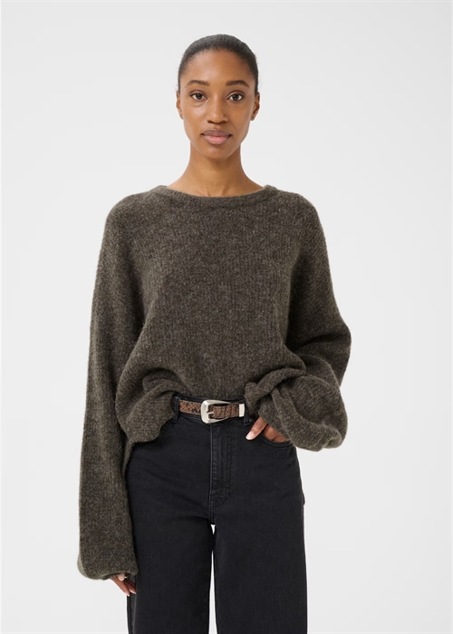 Alpha slit pullover Chestnut Melange Gestuz 