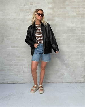 Auras Leather jakke Sort Second Female 
