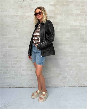 Auras Leather jakke Sort Second Female 