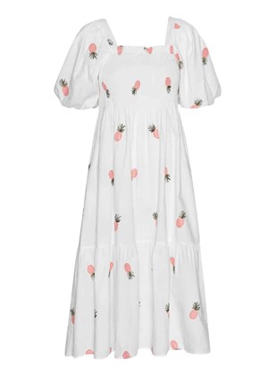 Cheri Fruit kjole White/Pink A-view