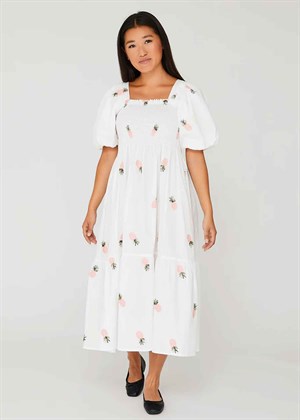 Cheri Fruit kjole White/Pink A-view