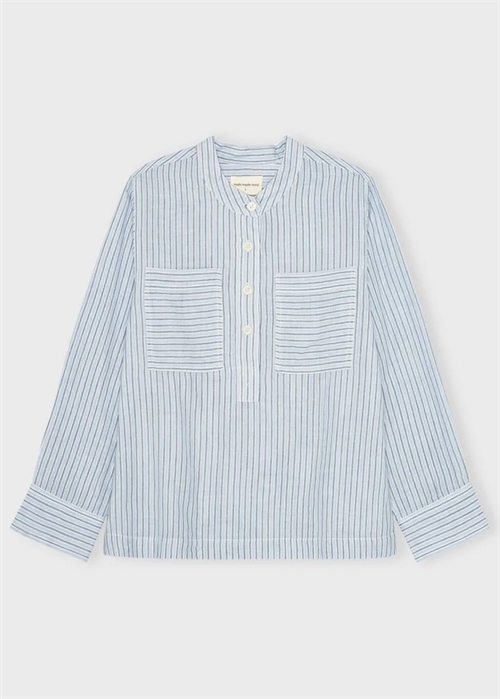 Ayla stripe skjorte Light Blue/Ecru/Navy Moshi Moshi 