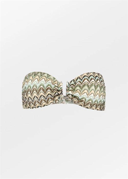 Amber bandeau bikini top Beetle Green Becksøndergaard 