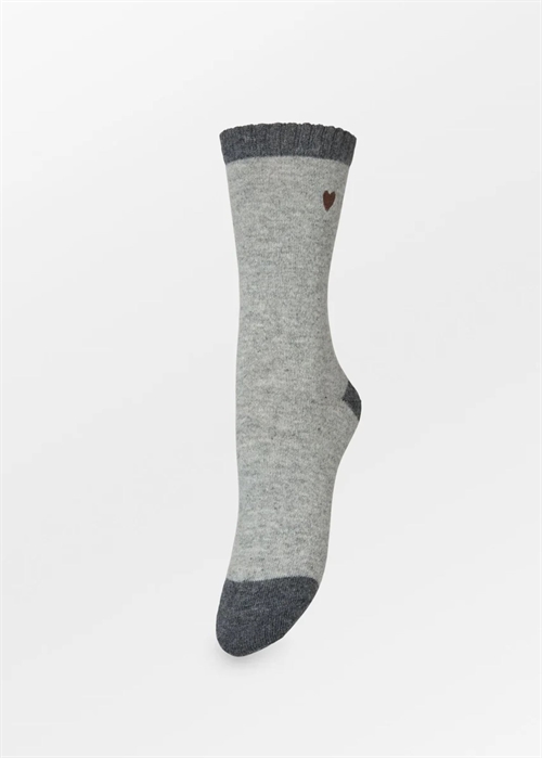 Hearty wola sock Grey Melange Becksøndegaard 