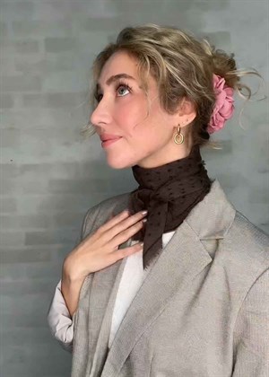 Naomi Wica scarf Deep Taupe Brown Becksøndergaard 