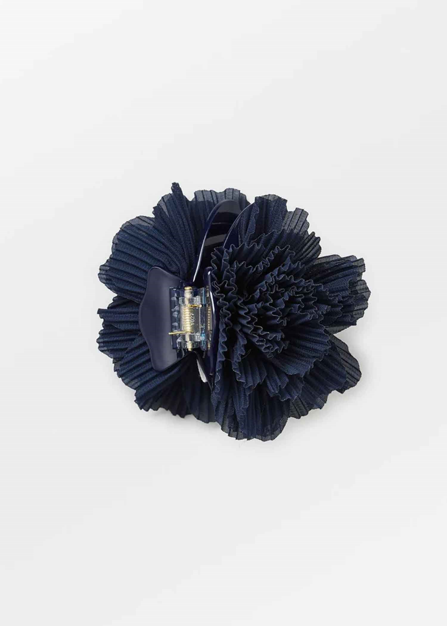 Plisse Flower Hair Navy Blue Becksöndergaard Anthon.dk