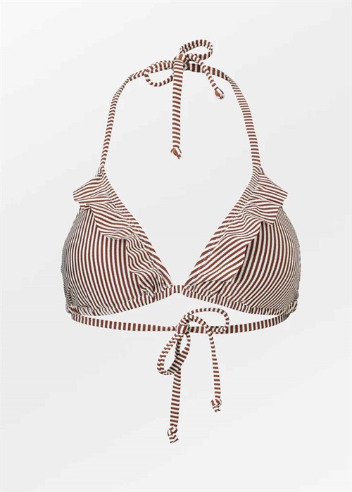 Striba Bel frill bikini top Sorrel Brown Becksøndergaard 