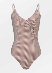 Striba Bly Frill swimsuit Sorrel Brown Becksøndergaard 