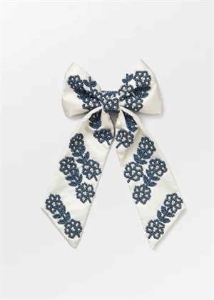 Telia beaded bow clip Birch White Becksøndergaard 