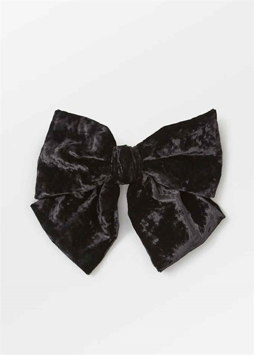 Velour big bow Sort Becksøndergaard 