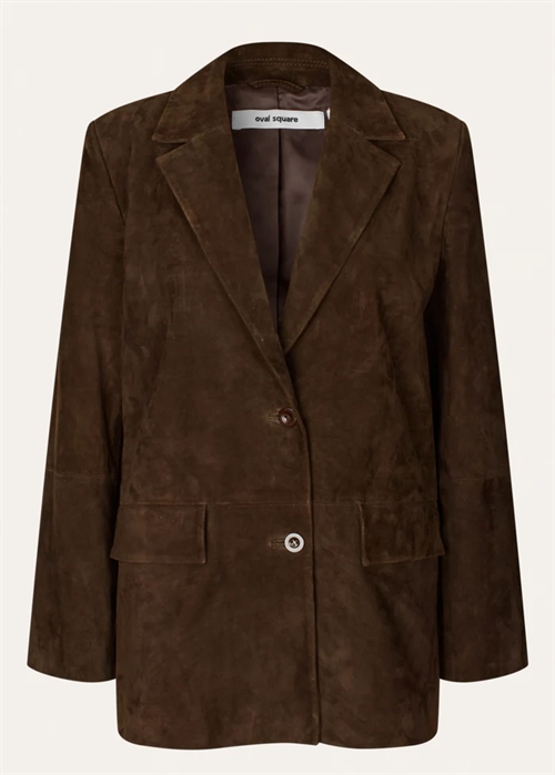Bella suede blazer Chocolate Oval Square
