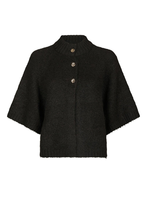 Benuta fluffy knit cardigan Dark Brown Neo Noir 