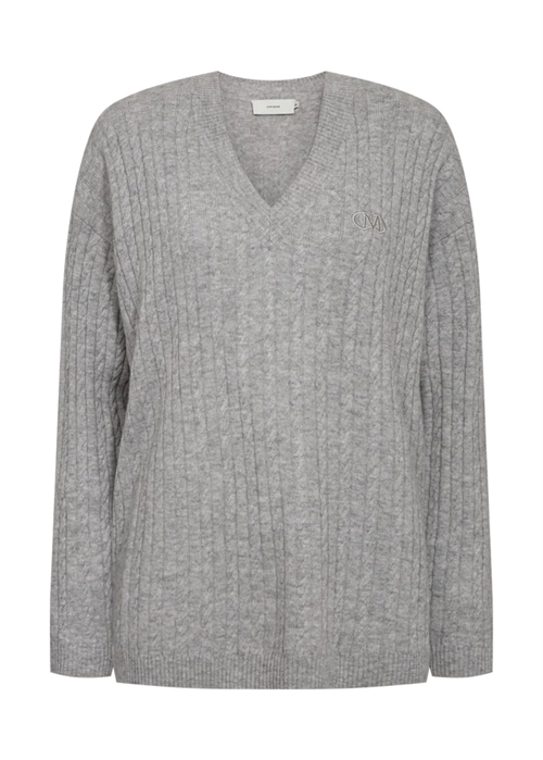 Casha v-neck strik Light Grey Melange Copenhagen Muse 