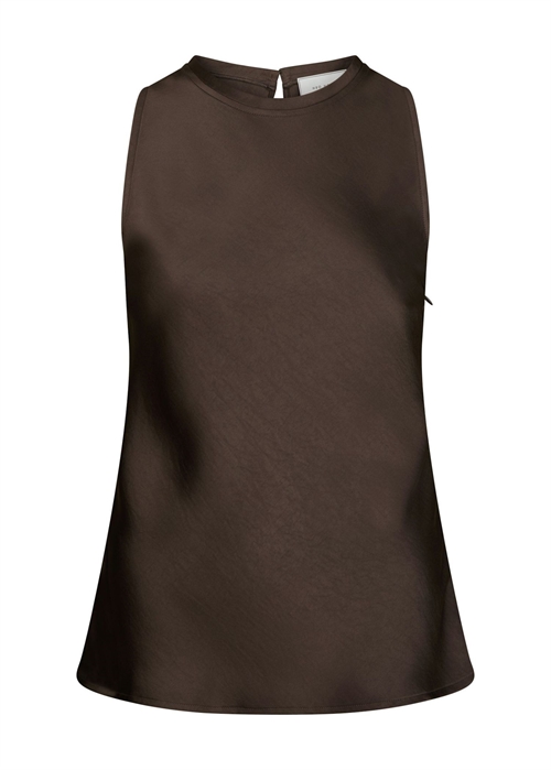 Celina heavy sateen top Dark Brown Neo Noir 