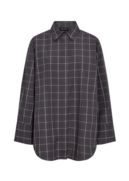Aurora oversize skjorte Grey Pinstripe W. Black Copenhagen Muse