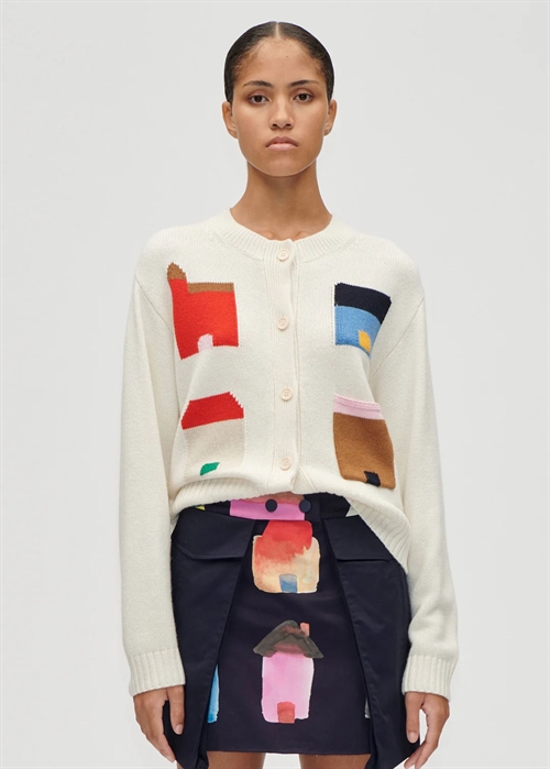 Cropped pocket midweight wool cardigan Refugios Stine Goya 