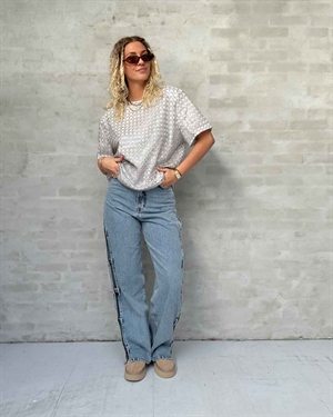 Daline beaded oversized tee Doeskin Beige ROTATE By Birger Christensen 