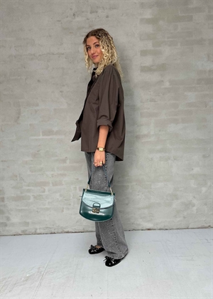 Dalma c poplin skjorte Warm Grey Neo Noir 