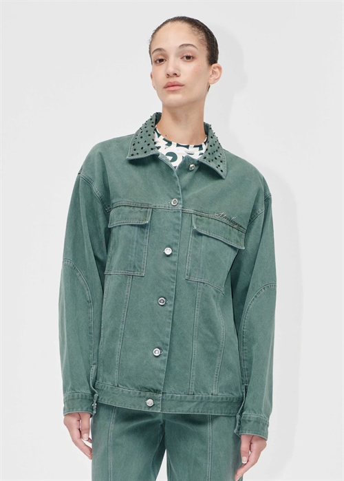 Denim oversized pockets jakke Dark Green Stine Goya 