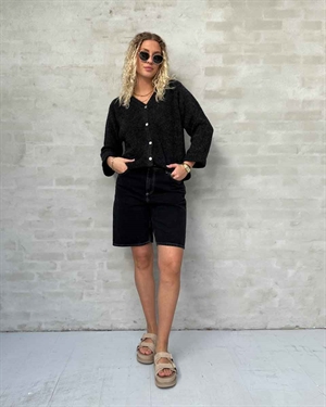 East strik cardigan Charcoal Melange American Vintage 