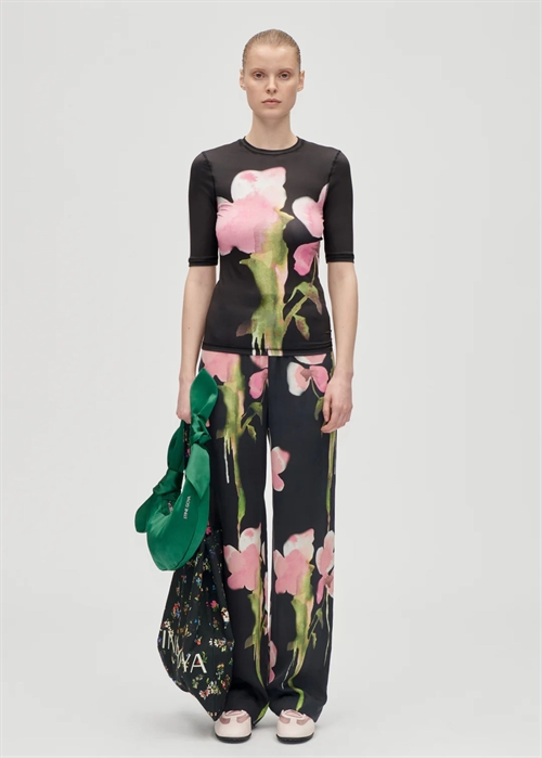 Elasticated long dry viscose pant Melting Flowers Stine Goya 
