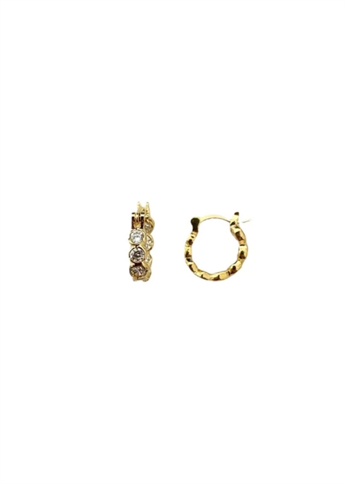 Elva petite crystal hoops Forgyldt-Clear Pico 