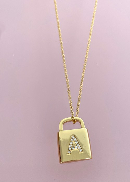 Lock letters necklace A Emm Cph