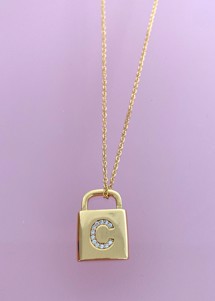 Lock letters necklace C Emm Cph 