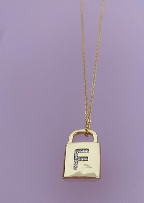 Lock letters necklace F Emm Cph 