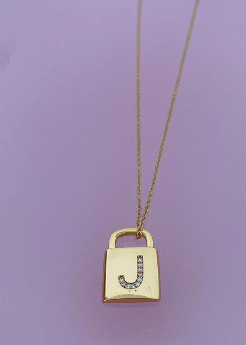 Lock letters necklace J Emm Cph 