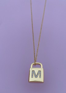 Lock letters necklace M Emm Cph 